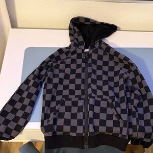 Little Sleepies Black and Gray Checkered Kids Jacket